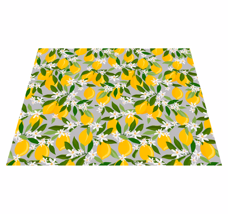 Tappeto vinile camera da letto motivo fiori di limone - TenStickers