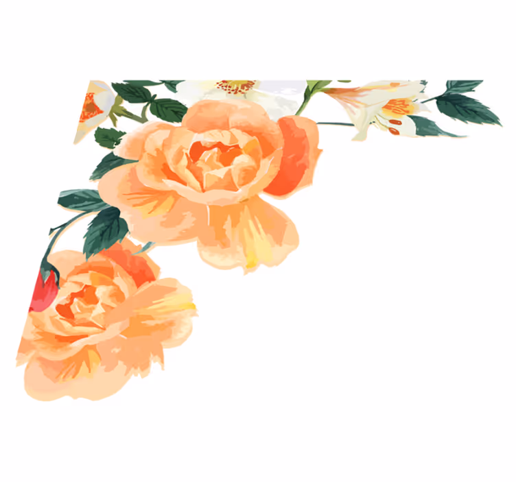 Tappeto vinile camera da letto composizione rosa pesca - TenStickers