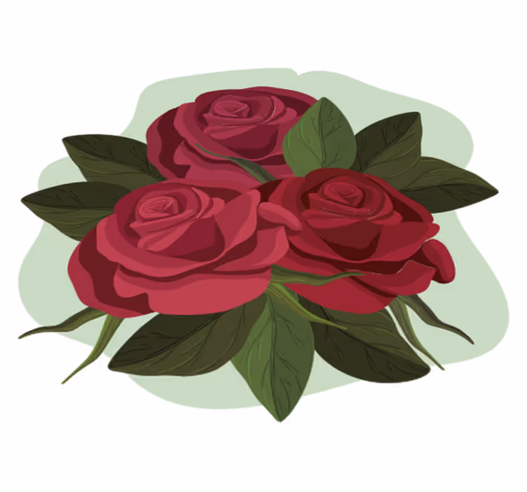 Tappeto vinile camera da letto composizione di rose - TenStickers