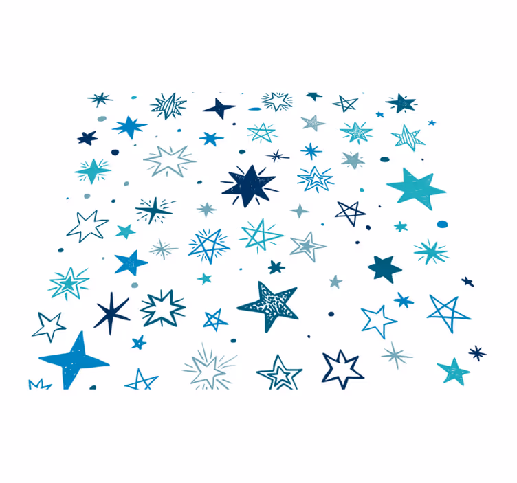 Tappetto vinile stelle motivo geometriche stellate - TenStickers