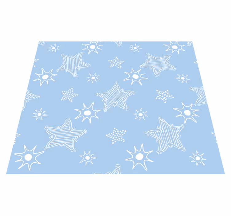 Tappetto vinile stelle bianche su sfondo blu - TenStickers