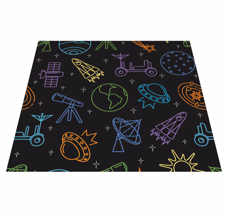 Tappetto vinile stelle icone spaziali - TenStickers