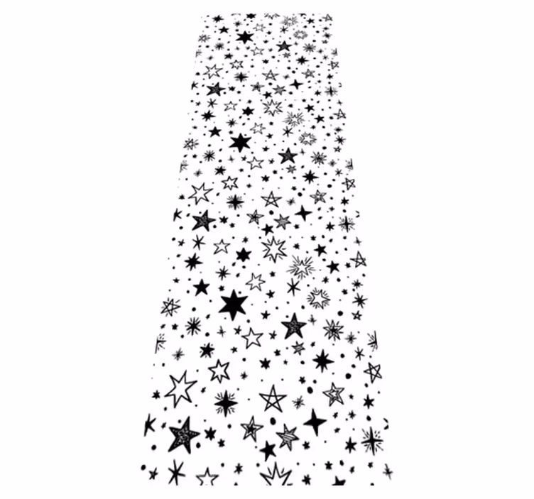 Tappetto vinile stelle motivo stelle nere su sfondo bianco - TenStickers