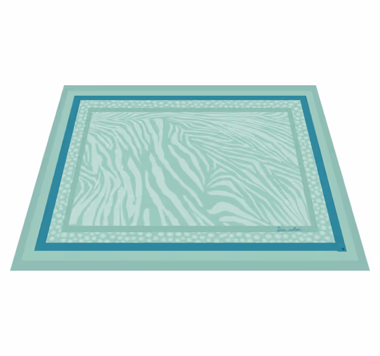 Tappeto in vinile soggiorno motivo zebra menta - TenStickers