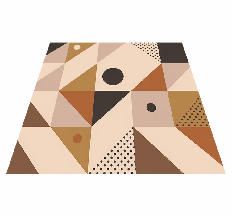 Tappeto vinile geometrico patchwork marrone - TenStickers