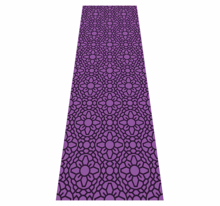 Tappeto vinile geometrico fiori circolari viola - TenStickers