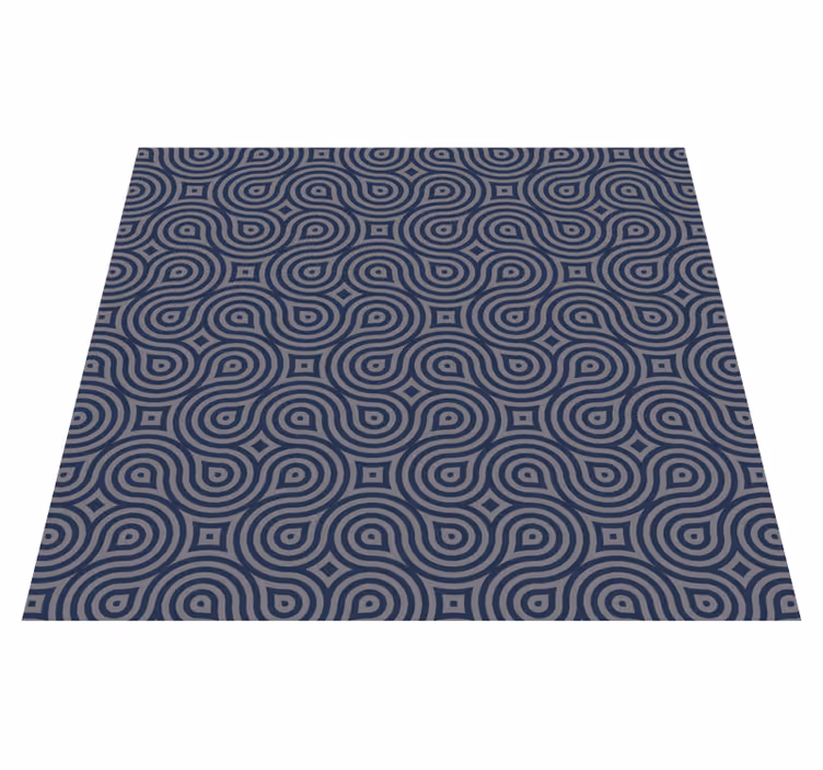 Tappeto vinile geometrico forme geometriche blu - TenStickers