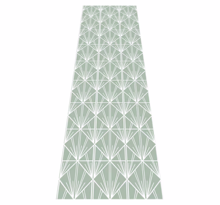 Tappeto vinile geometrico arte moderna verde e bianco - TenStickers