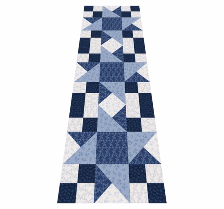Tappeto vinile geometrico design triangolo blu stellato - TenStickers