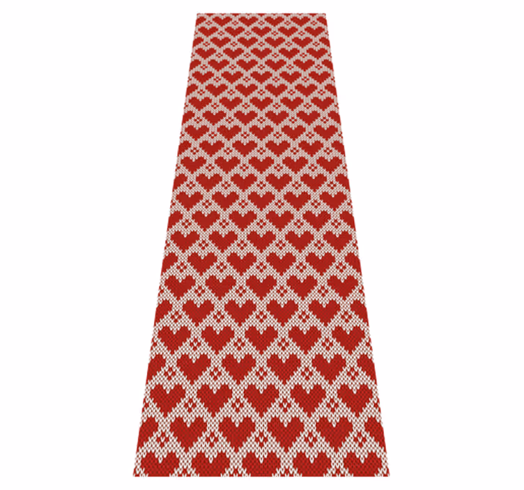 Tappeto vinile natale motivo cuori maglione lavorato - TenStickers