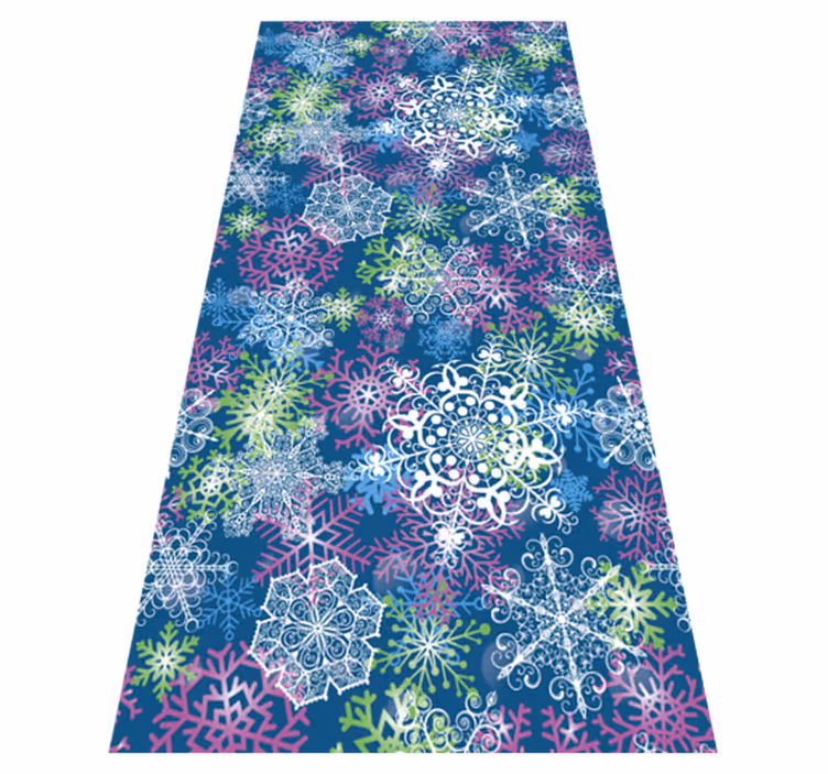Tappeto vinile natale fiocchi di neve illuminati blu - TenStickers