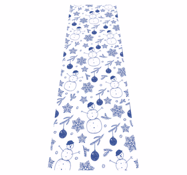 Tappeto vinile natale motivo invernale blu disegnato a mano - TenStickers