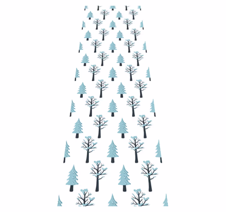 Tappeto vinile natale motivo albero nella neve - TenStickers