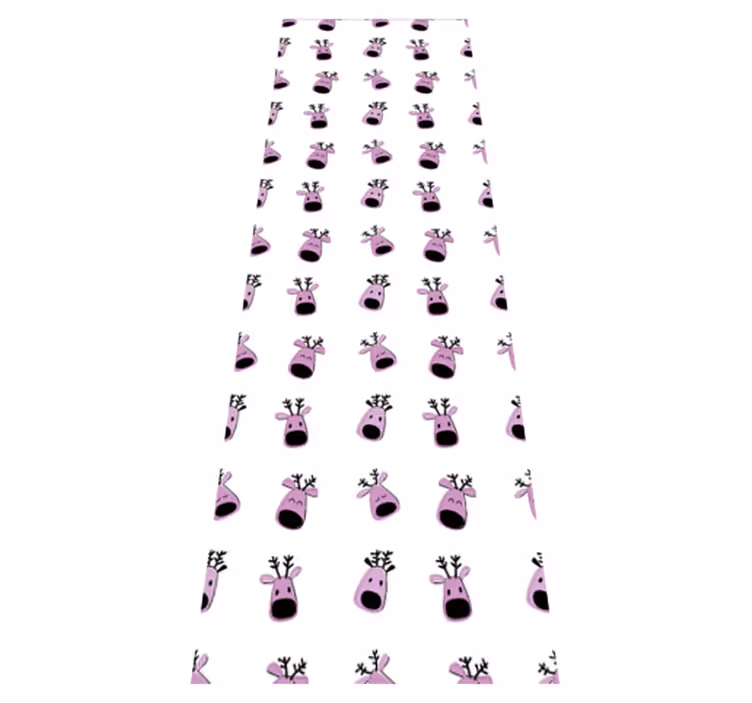 Tappeto vinile natale motivo renna rosa natale - TenStickers