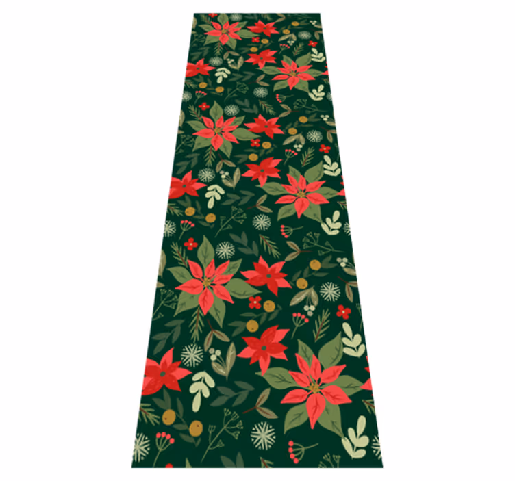 Tappeto vinile natale foglie decorazioni natalizie - TenStickers