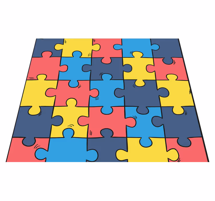 Tappeto vinile camera da letto puzzle arcobaleno - TenStickers