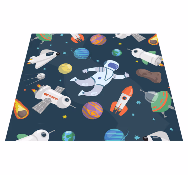 Tappeto vinile camera da letto navi spaziali - TenStickers