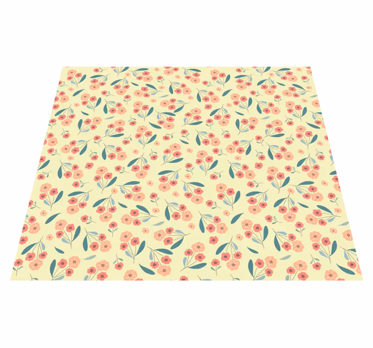 Tappeto vinile camera da letto motivo rose - TenStickers
