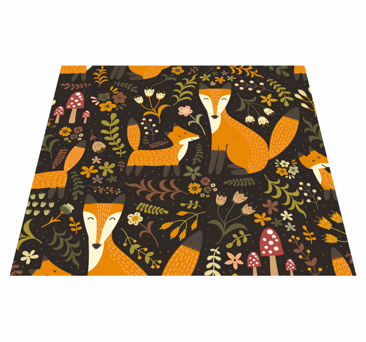 Tappeto vinile per bambini volpi carine - TenStickers