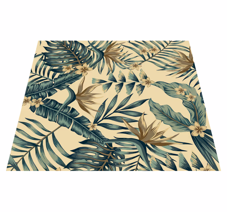 Tappeto vinile camera da letto foglie tropicali - TenStickers
