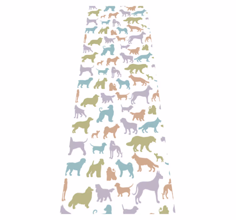 Tappeto vinile camera da letto sagome di cani pastello - TenStickers