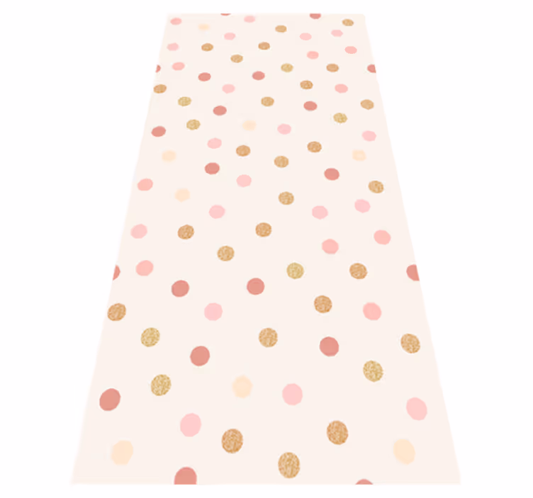 Tappeto vinile camera da letto motivo a pois rosa chiaro - TenStickers