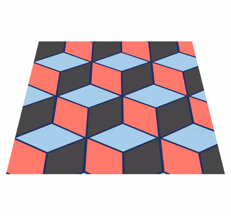 Tappeto vinile camera da letto quadrati 3d geometrici - TenStickers