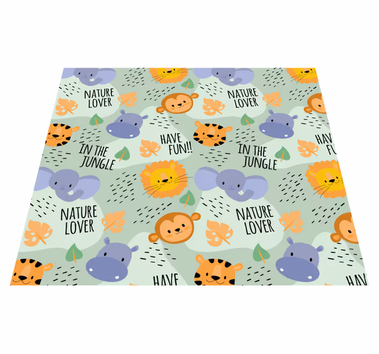 Tappeto vinile per bambini animali della giungla - TenStickers