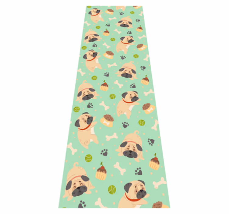 Tappeto vinile camera da letto bulldog grasso con osso - TenStickers