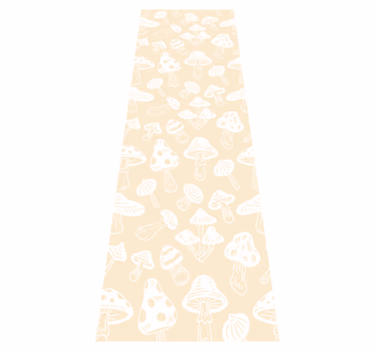 Tappeto vinile camera da letto design funghi beige - TenStickers