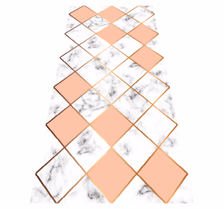 Tappeto vinile camera da letto motivo marmo geometrico rosa - TenStickers
