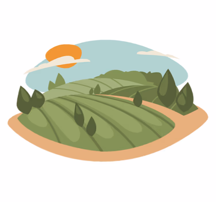 Tappeto vinile natura illustrazione campi - TenStickers