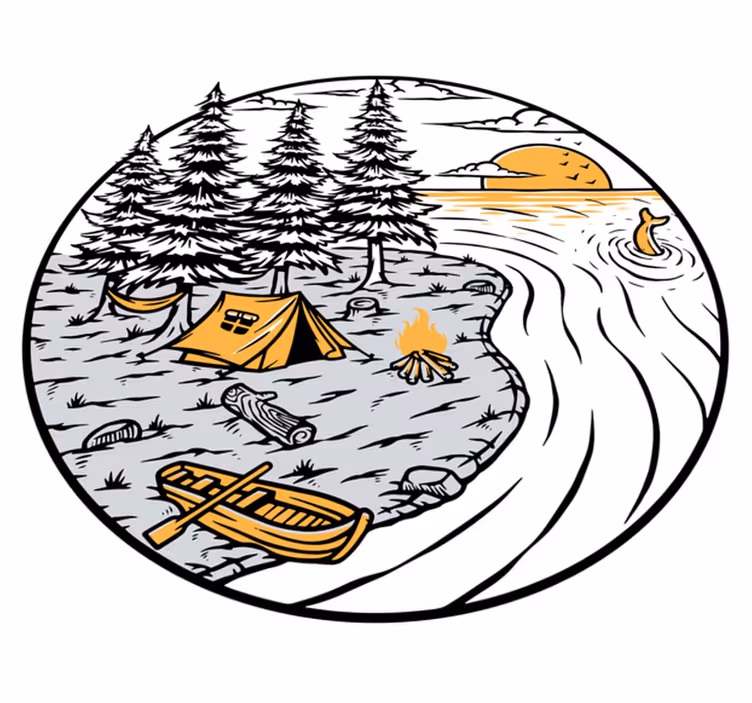 Tappeto vinile natura distintivo paesaggio giallo - TenStickers
