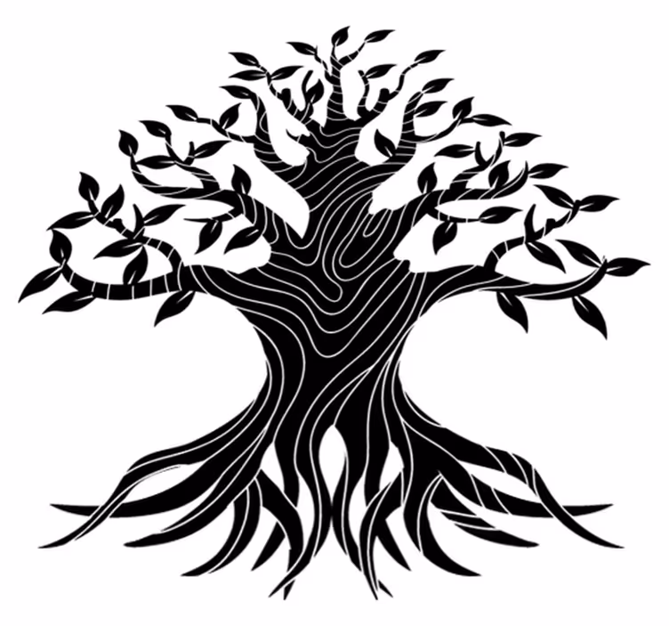 Tappeto vinile natura linee dell'albero della vita - TenStickers