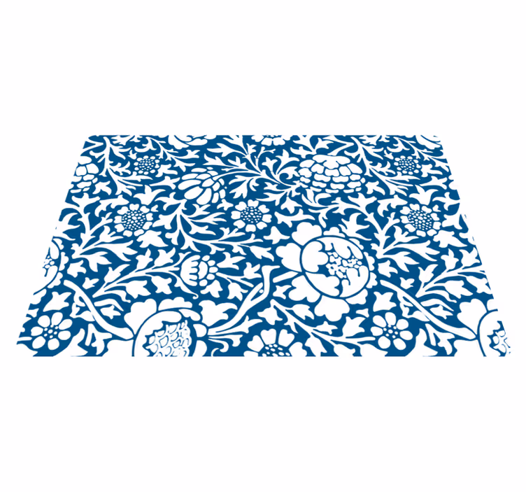 Tappeto vinile natura flora blu marino - TenStickers