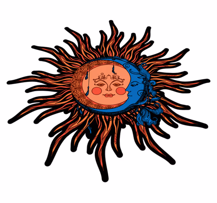 Tappeto vinile natura sole luna celestiale - TenStickers