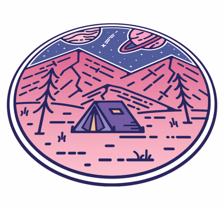 Tappeto vinile natura scena avventura camping - TenStickers