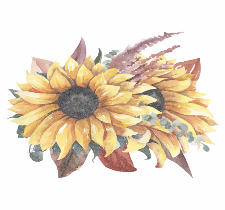 Tappeto vinile natura composizione girasole - TenStickers