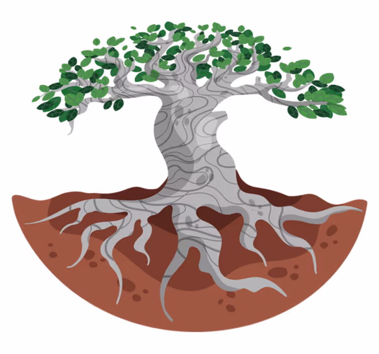 Tappeto vinile natura radici di albero stilizzate - TenStickers