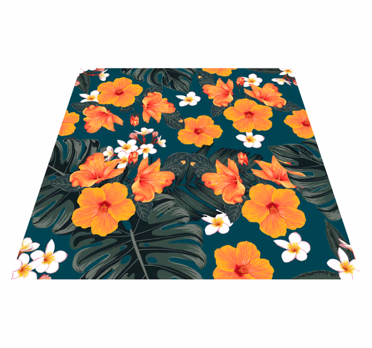 Tappeto vinile natura composizione fiore esotico - TenStickers