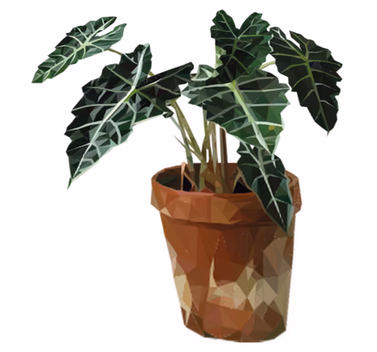 Tappeto vinile fiori vaso geometrico - TenStickers