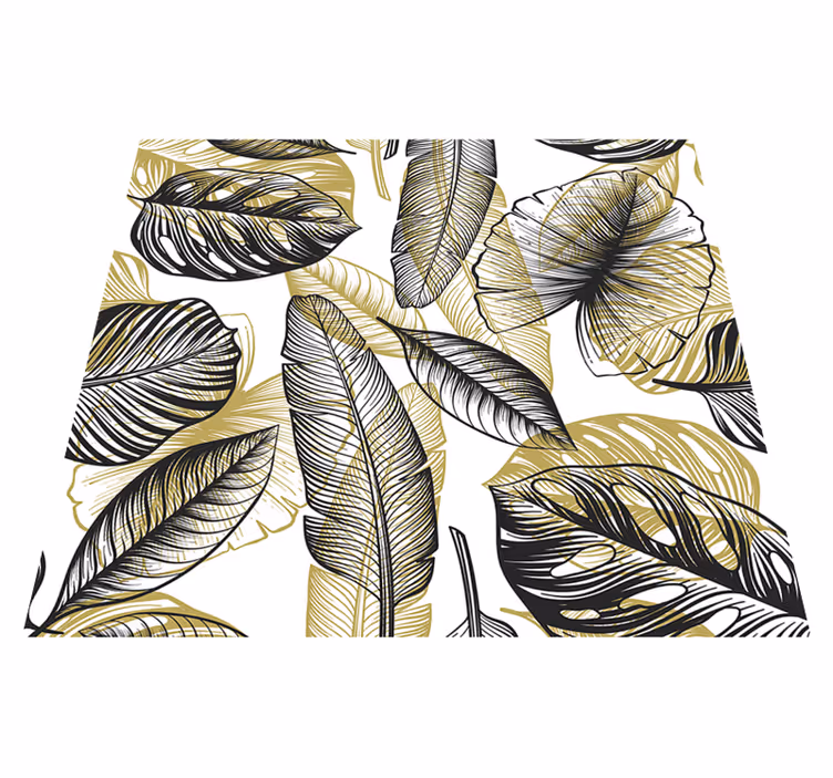 Tappeto vinile fiori piante tropicali eleganti - TenStickers