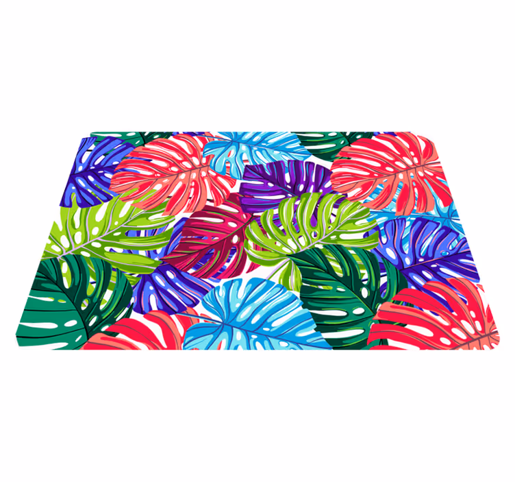 Tappeto vinile fiori monstera tropicale - TenStickers