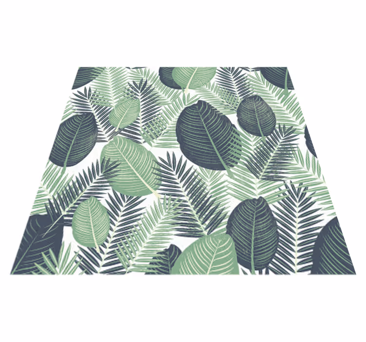 Tappeto vinile fiori foglie di giungla verde - TenStickers