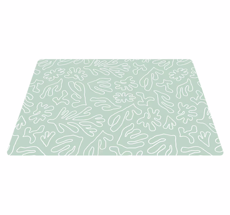 Tappeto vinile fiori pensiero verde alga - TenStickers