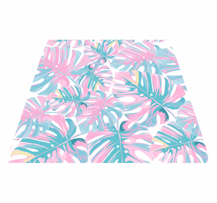 Tappeto vinile fiori motivo monstera deliciosa - TenStickers