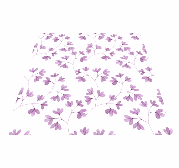 Tappeto vinile fiori design rosa foglie - TenStickers