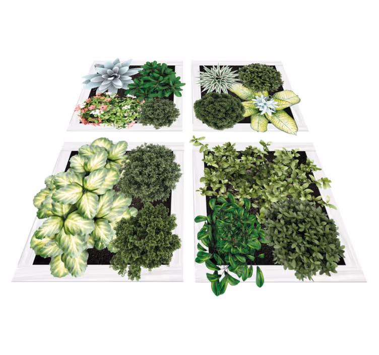Tappeto vinile fiori piastrelle da giardino verticali - TenStickers