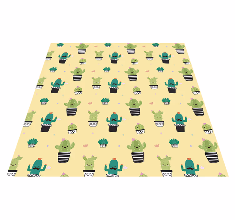 Tappeto vinile fiori cactus disegno motivo - TenStickers