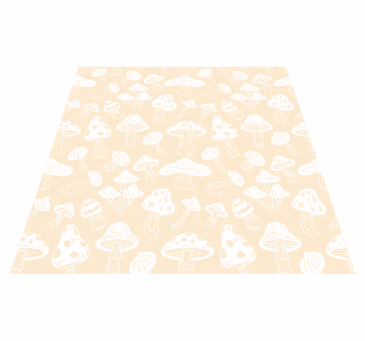 Tappeto vinile fiori design funghi beige - TenStickers